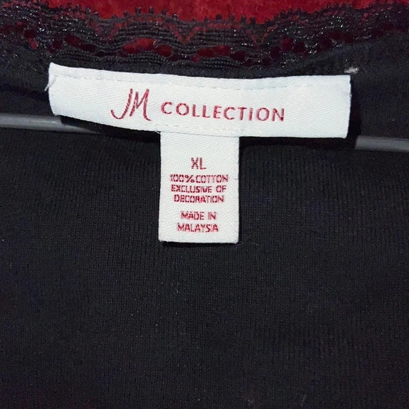 Y2K black Cotton  Tank Top Lace Trim Sz XL - Picture 4 of 8